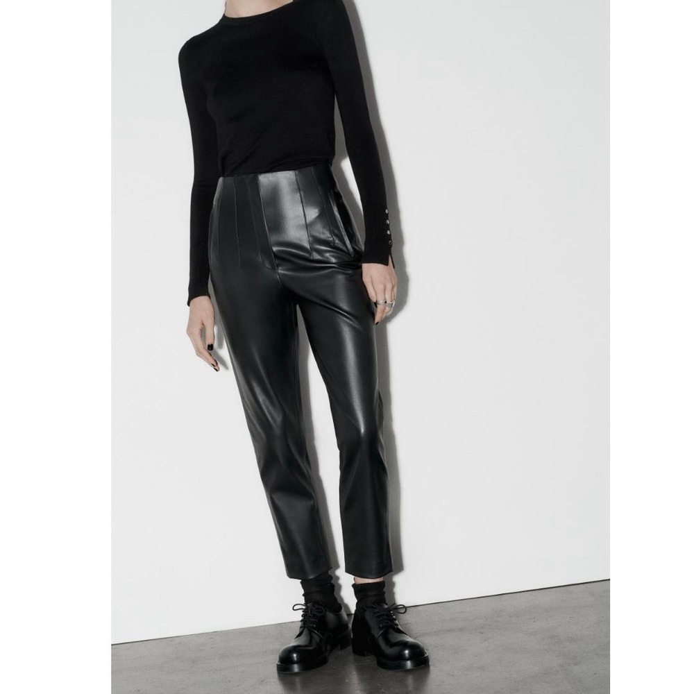 Zara Faux Leather High Waisted Pants Women’s Size Medium